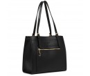 Sac Cabas Epaules Lancaster Foulonné Double Noir