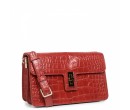 Sac Pochette Lancaster Exotic Croco Rouge