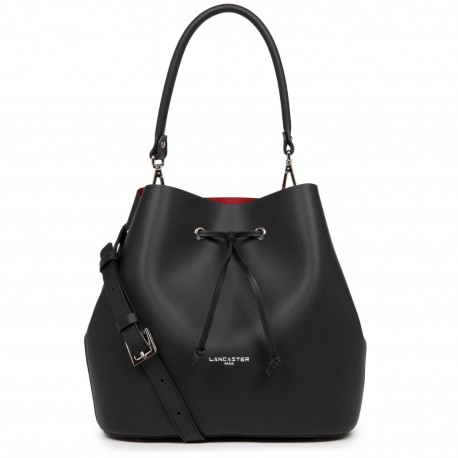 Sac Sceau Epaule Lancaster Pur & Element City Noir/Rouge