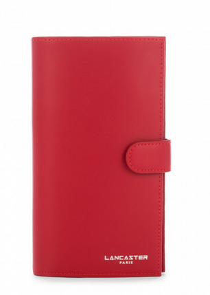 Porte chequier Lancaster Smooth Rouge