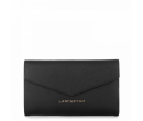 Portefeuille compagnon Lancaster Saffiano Signature Noir Or