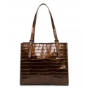 Grand Sac Cabas Lancaster Exotic Croco Irisé Bronze