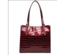 Grand Sac Cabas Lancaster Exotic Croco Irisé Rubis