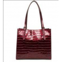 Grand Sac Cabas Lancaster Exotic Croco Irisé Rubis