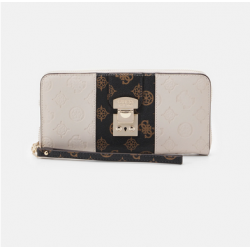 - Portefeuille Guess CARLSON LARGE ZIP AROUND stone multi