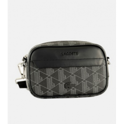 Petite Pochette Lacoste Allover Monogramme Noir/Gris - Retrouvez sur maroquinerie-lika.fr une sélection