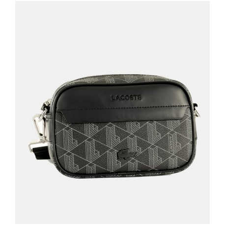 Petite Pochette Lacoste Allover Monogramme Noir/Gris - Retrouvez sur maroquinerie-lika.fr une sélection