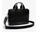 Sac à ordinateur Lacoste unisexe Soft Mate souple en cuir grainé Noir mat - Retrouvez sur maroquinerie-lika.fr une sélection