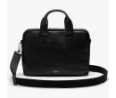 Sac à ordinateur Lacoste unisexe Soft Mate souple en cuir grainé Noir mat - Retrouvez sur maroquinerie-lika.fr une sélection