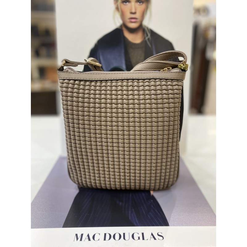 SAC BANDOULIERE TEDDY BRYAN XS MAC DOUGLAS GRIS TAUPE MAROQUINERIE LIKA