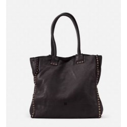 Sac Cartable Biba POR9L Noir en cuir Maroquinerie Lika