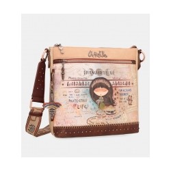 Sac carré Anekke beige et marron Menire